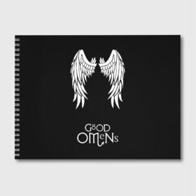 Альбом для рисования с принтом GOOD OMENS в Новосибирске, 100% бумага
 | матовая бумага, плотность 200 мг. | 