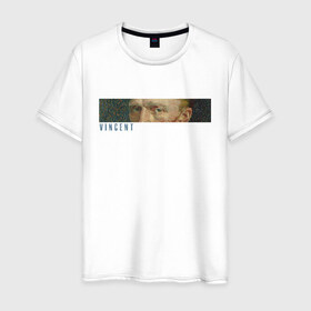 Мужская футболка хлопок с принтом Vincent в Новосибирске, 100% хлопок | прямой крой, круглый вырез горловины, длина до линии бедер, слегка спущенное плечо. | ван гог | импрессионизм | искусство | эстетика