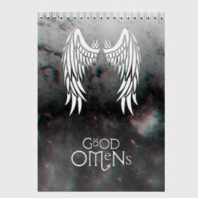 Скетчбук с принтом GOOD OMENS в Новосибирске, 100% бумага
 | 48 листов, плотность листов — 100 г/м2, плотность картонной обложки — 250 г/м2. Листы скреплены сверху удобной пружинной спиралью | good omens | благие знамения | терри пратчетт