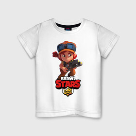 Детская футболка хлопок с принтом Brawl Stars в Новосибирске, 100% хлопок | круглый вырез горловины, полуприлегающий силуэт, длина до линии бедер | brawl | brawl stars | stars | бравл | бравл старс | браво старс | игра | компьютерная | онлайн | старс