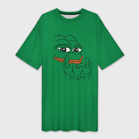 Платье-футболка 3D с принтом PepeLove в Новосибирске,  |  | feels bad man | feels good man | pepe | pepe the frog | sad pepe | грустная лягушка | пепе