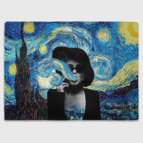 Плед 3D с принтом Марла на картине Ван Гога в Новосибирске, 100% полиэстер | закругленные углы, все края обработаны. Ткань не мнется и не растягивается | ван гог | вангог | звездная ночь | картина | марла | марла сингер | модернизм | постмодерн | художник | экспонат | экспрессионизм