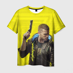 Мужская футболка 3D с принтом CYBERPUNK 2077 в Новосибирске, 100% полиэфир | прямой крой, круглый вырез горловины, длина до линии бедер | cyberpunk 2077 | hacker | samurai | киберпанк 2077 | самураи | фантастика