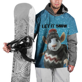 Накидка на куртку 3D с принтом LET IT SNOW в Новосибирске, 100% полиэстер |  | let it snow | new year | new year 2020 | год крысы | зима | крыса | крыска | мышонок | мышь | надпись | новый год | новый год 2020 | снег | снежинки