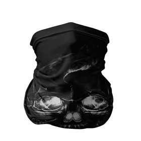 Бандана-труба 3D с принтом SKULL BLACK в Новосибирске, 100% полиэстер, ткань с особыми свойствами — Activecool | плотность 150‒180 г/м2; хорошо тянется, но сохраняет форму | Тематика изображения на принте: abstract | abstraction | bones | fantasy | skull | голова | кости | скилет | череп