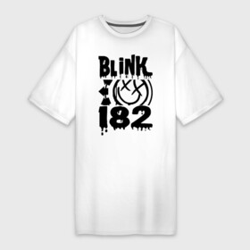 Платье-футболка хлопок с принтом Blink 182 в Новосибирске,  |  | blink | cheese | duck tape | filter | grilled | альтернативный | блинк | группа | дак тейп | марк хоппус | музыка | мэтт скиба | панк | поп | рок | скейт | трэвис баркер