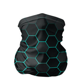 Бандана-труба 3D с принтом Big Octagon в Новосибирске, 100% полиэстер, ткань с особыми свойствами — Activecool | плотность 150‒180 г/м2; хорошо тянется, но сохраняет форму | octagon | бирюзовый | неон | неоновые соты | соты