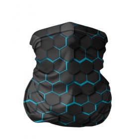 Бандана-труба 3D с принтом Turquoise Octagon в Новосибирске, 100% полиэстер, ткань с особыми свойствами — Activecool | плотность 150‒180 г/м2; хорошо тянется, но сохраняет форму | octagon | бирюзовые соты | бирюзовый | неон | неоновые соты | октагон | соты