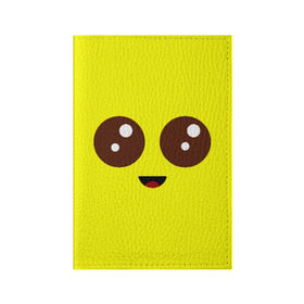 Обложка для паспорта матовая кожа с принтом Peely Fortnite в Новосибирске, натуральная матовая кожа | размер 19,3 х 13,7 см; прозрачные пластиковые крепления | Тематика изображения на принте: banana | battle royale | fortnite | game | банан | батл рояль | глаза | игра | лицо | роял | фортнайт