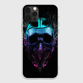 Чехол для iPhone 12 Pro Max с принтом НЕОНОВЫЙ СКИЛЕТ в Новосибирске, Силикон |  | abstract | abstraction | bones | fantasy | skull | голова | кости | скилет | череп