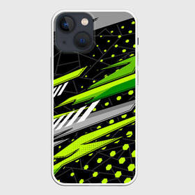 Чехол для iPhone 13 mini с принтом Black and Green в Новосибирске,  |  | texture | абстракция | граффити | краски | линии | текстура | уличный стиль | яркая