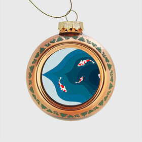 Стеклянный ёлочный шар с принтом Рыбки в Новосибирске, Стекло | Диаметр: 80 мм | fish | fishing | вода | озеро | плавают | рыба | рыбалка | рыбки | рыбы | японские рыбы