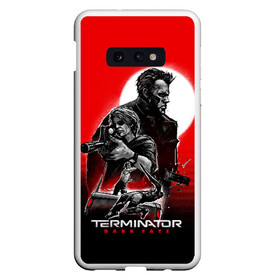 Чехол для Samsung S10E с принтом Terminator Dark Fate в Новосибирске, Силикон | Область печати: задняя сторона чехла, без боковых панелей | Тематика изображения на принте: dark fate | sarah j. connor | t 800 | terminator | восстание машин | киборг | сара коннор | темные судьбы | терминатор