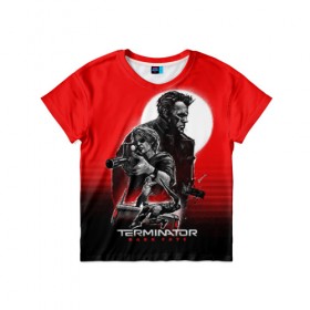 Детская футболка 3D с принтом Terminator: Dark Fate в Новосибирске, 100% гипоаллергенный полиэфир | прямой крой, круглый вырез горловины, длина до линии бедер, чуть спущенное плечо, ткань немного тянется | dark fate | sarah j. connor | t 800 | terminator | восстание машин | киборг | сара коннор | темные судьбы | терминатор