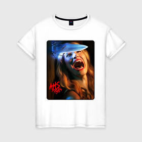Женская футболка хлопок с принтом American Horror Story в Новосибирске, 100% хлопок | прямой крой, круглый вырез горловины, длина до линии бедер, слегка спущенное плечо | 1984 | ahs | american horror story | американская история ужасов
