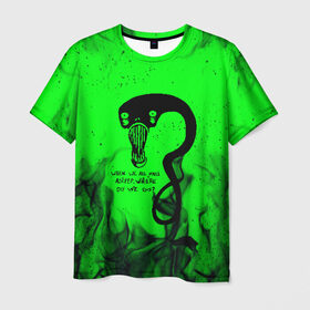 Мужская футболка 3D с принтом BILLIE EILISH - GHOUL в Новосибирске, 100% полиэфир | прямой крой, круглый вырез горловины, длина до линии бедер | be | billie | billie eilish | blohsh | ghoul | билли | билли айлиш