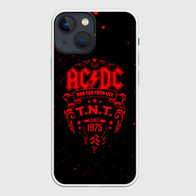 Чехол для iPhone 13 mini с принтом AC DC в Новосибирске,  |  | ac dc | acdc | acdc ас дс | австралийская | ангус янг | асдс | блюз | группа | крис слэйд | метал | молния | музыка | музыканты | певцы | рок | рок н ролл | стиви янг | хард | хардрок | эксл роуз