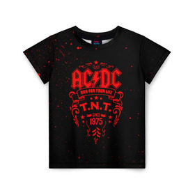 Детская футболка 3D с принтом AC/DC в Новосибирске, 100% гипоаллергенный полиэфир | прямой крой, круглый вырез горловины, длина до линии бедер, чуть спущенное плечо, ткань немного тянется | ac dc | acdc | acdc ас дс | австралийская | ангус янг | асдс | блюз | группа | крис слэйд | метал | молния | музыка | музыканты | певцы | рок | рок н ролл | стиви янг | хард | хардрок | эксл роуз