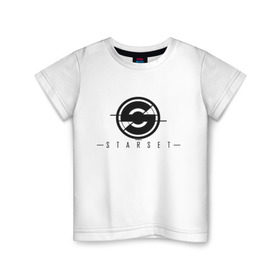 Детская футболка хлопок с принтом Starset Logo Black в Новосибирске, 100% хлопок | круглый вырез горловины, полуприлегающий силуэт, длина до линии бедер | logo | rock | starset | лого | рок | старсет