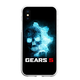 Чехол для iPhone XS Max матовый с принтом GEARS 5 в Новосибирске, Силикон | Область печати: задняя сторона чехла, без боковых панелей | game | games | gears | gears 5 | gears of war | logo | shooter | symbol | war | боевик | вар | войны | гирс | гирс 5 | гирс оф вар | игра | игры | лого | логотип | символ | шестерни | шутер