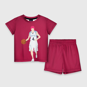 Детский костюм с шортами 3D с принтом Seijuurou Akashi в Новосибирске,  |  | akashi | basket | basketball | kuroko | kuroko no basket | seijuurou | акаши | баскетбол | куроко | сэйджуро