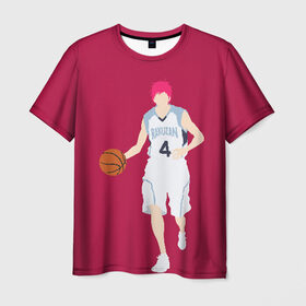 Мужская футболка 3D с принтом Seijuurou Akashi в Новосибирске, 100% полиэфир | прямой крой, круглый вырез горловины, длина до линии бедер | akashi | basket | basketball | kuroko | kuroko no basket | seijuurou | акаши | баскетбол | куроко | сэйджуро