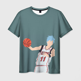 Мужская футболка 3D с принтом Tetsuya Kuroko в Новосибирске, 100% полиэфир | прямой крой, круглый вырез горловины, длина до линии бедер | basket | basketball | kuroko | kuroko no basket | phantom | tetsu | tetsuya | баскетбол | куроко | тэцу | тэцуя | фантом