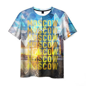 Мужская футболка 3D с принтом Москва в Новосибирске, 100% полиэфир | прямой крой, круглый вырез горловины, длина до линии бедер | moscow | город | москва | россия