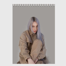 Скетчбук с принтом BILLIE EILISH в Новосибирске, 100% бумага
 | 48 листов, плотность листов — 100 г/м2, плотность картонной обложки — 250 г/м2. Листы скреплены сверху удобной пружинной спиралью | bilie | billi | billie | eilish | eillish | elish | ellish | айлиш | алиш | били | билли | эйлиш | элиш