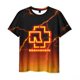 Мужская футболка 3D с принтом RAMMSTEIN (FIRE STORM) в Новосибирске, 100% полиэфир | прямой крой, круглый вырез горловины, длина до линии бедер | rammstein | rock | sehnsucht | германия | группа | немецкая | немецкий | раммштаен | раммштайн | рамштаен | рамштайн | рок