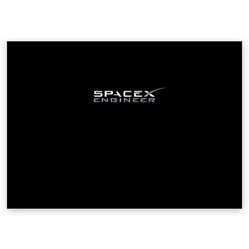 Поздравительная открытка с принтом SpaceX engineer в Новосибирске, 100% бумага | плотность бумаги 280 г/м2, матовая, на обратной стороне линовка и место для марки
 | elon | mars | musk | spascex | астронавт | илон | инженер | космос | маск | ракета
