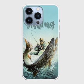 Чехол для iPhone 13 Pro с принтом Fishing в Новосибирске,  |  | рыба | рыбак | рыбалка | снасти | увлечение | улов | хобби