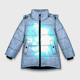 Зимняя куртка для девочек 3D с принтом Gears 5 Ice Omen в Новосибирске, ткань верха — 100% полиэстер; подклад — 100% полиэстер, утеплитель — 100% полиэстер. | длина ниже бедра, удлиненная спинка, воротник стойка и отстегивающийся капюшон. Есть боковые карманы с листочкой на кнопках, утяжки по низу изделия и внутренний карман на молнии. 

Предусмотрены светоотражающий принт на спинке, радужный светоотражающий элемент на пуллере молнии и на резинке для утяжки. | game | gears 5 | gears of war 5 | ice omen | xbox | игра | кровь | саранча | снег | череп | шутер