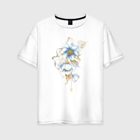 Женская футболка хлопок Oversize с принтом Цветы в Новосибирске, 100% хлопок | свободный крой, круглый ворот, спущенный рукав, длина до линии бедер
 | красота | растение | цветы