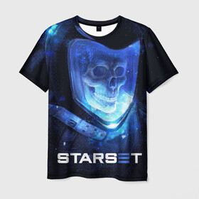 Мужская футболка 3D с принтом Starset в Новосибирске, 100% полиэфир | прямой крой, круглый вырез горловины, длина до линии бедер | logo | rock | starset | лого | рок | старсет