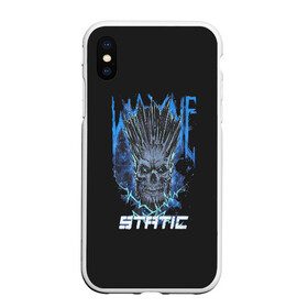 Чехол для iPhone XS Max матовый с принтом Static Wayne в Новосибирске, Силикон | Область печати: задняя сторона чехла, без боковых панелей | 2014 | metal | music | need for speed | nfs | only | r.i.p | rip | rock | static | static x | staticx | the | wayne static | x | метал | музыка | нфс | рок | статик | уэйн статик