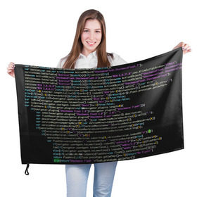 Флаг 3D с принтом PHP CODE в Новосибирске, 100% полиэстер | плотность ткани — 95 г/м2, размер — 67 х 109 см. Принт наносится с одной стороны | hugo weaving | pc | the matrix | код | компьютеры | матрица | матрица 4 | программист | программный код | цифры