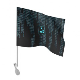 Флаг для автомобиля с принтом ДВОИЧНАЯ СИСТЕМА в Новосибирске, 100% полиэстер | Размер: 30*21 см | hugo weaving | pc | the matrix | код | компьютеры | матрица | матрица 4 | программист | программный код | цифры