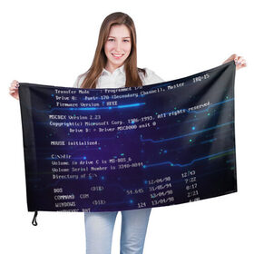 Флаг 3D с принтом BIOS CODE в Новосибирске, 100% полиэстер | плотность ткани — 95 г/м2, размер — 67 х 109 см. Принт наносится с одной стороны | hugo weaving | pc | the matrix | код | компьютеры | матрица | матрица 4 | программист | программный код | цифры