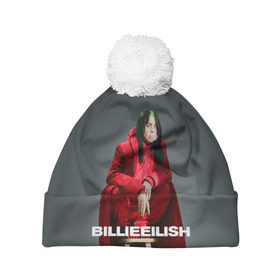 Шапка 3D c помпоном с принтом Billie Eilish в Новосибирске, 100% полиэстер | универсальный размер, печать по всей поверхности изделия | at | billie | don’t | eilish | electronic | eyes | me | music | ocean | pirate | smile | synthpop | usa | айлиш | билли | музыка | пайрэт | синти поп | сша | электронная | электропоп