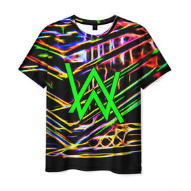 Мужская футболка 3D с принтом ALAN WALKER DJ в Новосибирске, 100% полиэфир | прямой крой, круглый вырез горловины, длина до линии бедер | Тематика изображения на принте: alan walker | aw | electro | electro music | music | алан уокер | музыка | музыкант | электро | электронная музыка