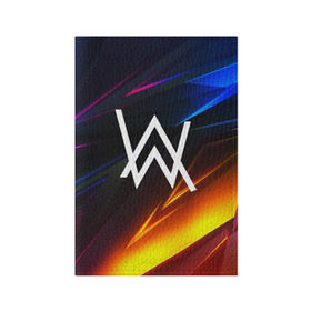 Обложка для паспорта матовая кожа с принтом ALAN WALKER STRIPES в Новосибирске, натуральная матовая кожа | размер 19,3 х 13,7 см; прозрачные пластиковые крепления | Тематика изображения на принте: alan walker | aw | electro | electro music | music | алан уокер | музыка | музыкант | электро | электронная музыка