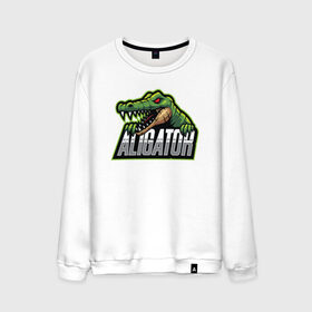 Мужской свитшот хлопок с принтом Alligator / Аллигатор в Новосибирске, 100% хлопок |  | design | logo | mascot | герои | дикий | звери | киберспорт | крокодил | спортивная | стиль | талисман | фитнес | форма | футбол | яркие