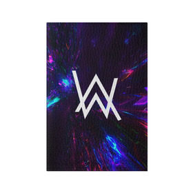 Обложка для паспорта матовая кожа с принтом ALAN WALKER NEON в Новосибирске, натуральная матовая кожа | размер 19,3 х 13,7 см; прозрачные пластиковые крепления | Тематика изображения на принте: alan walker | aw | electro | electro music | music | алан уокер | музыка | музыкант | электро | электронная музыка