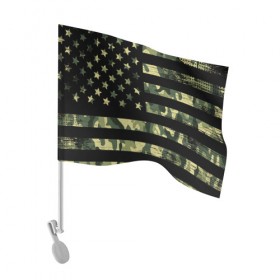 Флаг для автомобиля с принтом American Flag Camo в Новосибирске, 100% полиэстер | Размер: 30*21 см | Тематика изображения на принте: eagle | states | united | usa | армейские | армия | камуфляж | орел | служба | снайпер | соединенных | солдат | сша | форма | штатов