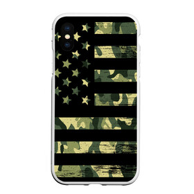 Чехол для iPhone XS Max матовый с принтом American Flag Camo в Новосибирске, Силикон | Область печати: задняя сторона чехла, без боковых панелей | eagle | states | united | usa | армейские | армия | камуфляж | орел | служба | снайпер | соединенных | солдат | сша | форма | штатов