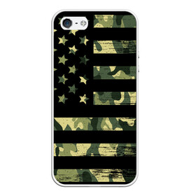 Чехол для iPhone 5/5S матовый с принтом American Flag Camo в Новосибирске, Силикон | Область печати: задняя сторона чехла, без боковых панелей | Тематика изображения на принте: eagle | states | united | usa | армейские | армия | камуфляж | орел | служба | снайпер | соединенных | солдат | сша | форма | штатов