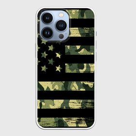 Чехол для iPhone 13 Pro с принтом American Flag Camo в Новосибирске,  |  | Тематика изображения на принте: eagle | states | united | usa | армейские | армия | камуфляж | орел | служба | снайпер | соединенных | солдат | сша | форма | штатов