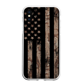 Чехол для iPhone XS Max матовый с принтом American Flag Camo в Новосибирске, Силикон | Область печати: задняя сторона чехла, без боковых панелей | eagle | states | united | usa | армейские | армия | камуфляж | орел | служба | снайпер | соединенных | солдат | сша | форма | штатов