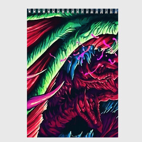 Скетчбук с принтом HYPER BEAST в Новосибирске, 100% бумага
 | 48 листов, плотность листов — 100 г/м2, плотность картонной обложки — 250 г/м2. Листы скреплены сверху удобной пружинной спиралью | awp | counter strike | cs go | cs go global offensive | hyper beast | skin cs | team cs | команды cs | скины оружия | скоростной зверь | хайпер бист